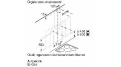 Bosch DWF95AJ60T Davlumbaz Duvar Tipi Siyah 90 Cm