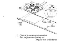 Siemens EB0C2PB82O Ocak Gazlı Set Üstü 60 cm Beyaz