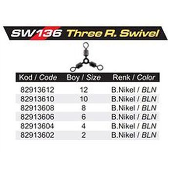 Protackle SW136 Üçlü Paslanmaz Fırdöndü 12'li