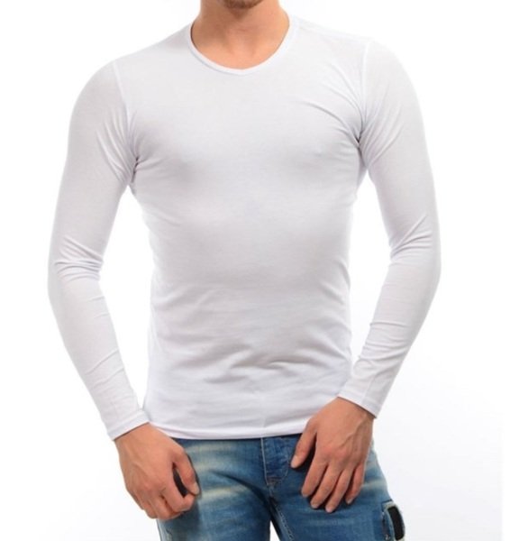 Erkek Badi Beyaz Renk XL Beden (46-48) Uzun Kollu Likralı