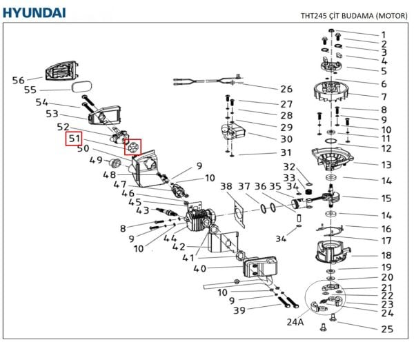 Hyundai THT245D Karbüratör Contası Orjinal