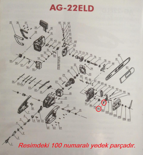 Agromec AG-22ELD11168 Dişli Contası (100) Orjinal