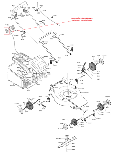 Honda Hlm530-570 Gaz Kumanda Kapak Sağ Orjinal