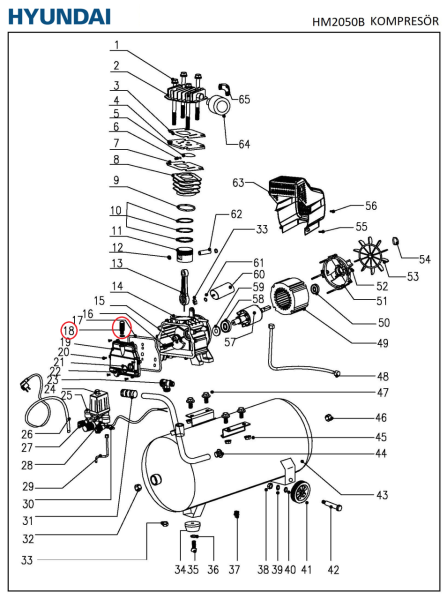 Hyundai HM2050 Yağ Tapası Orjinal