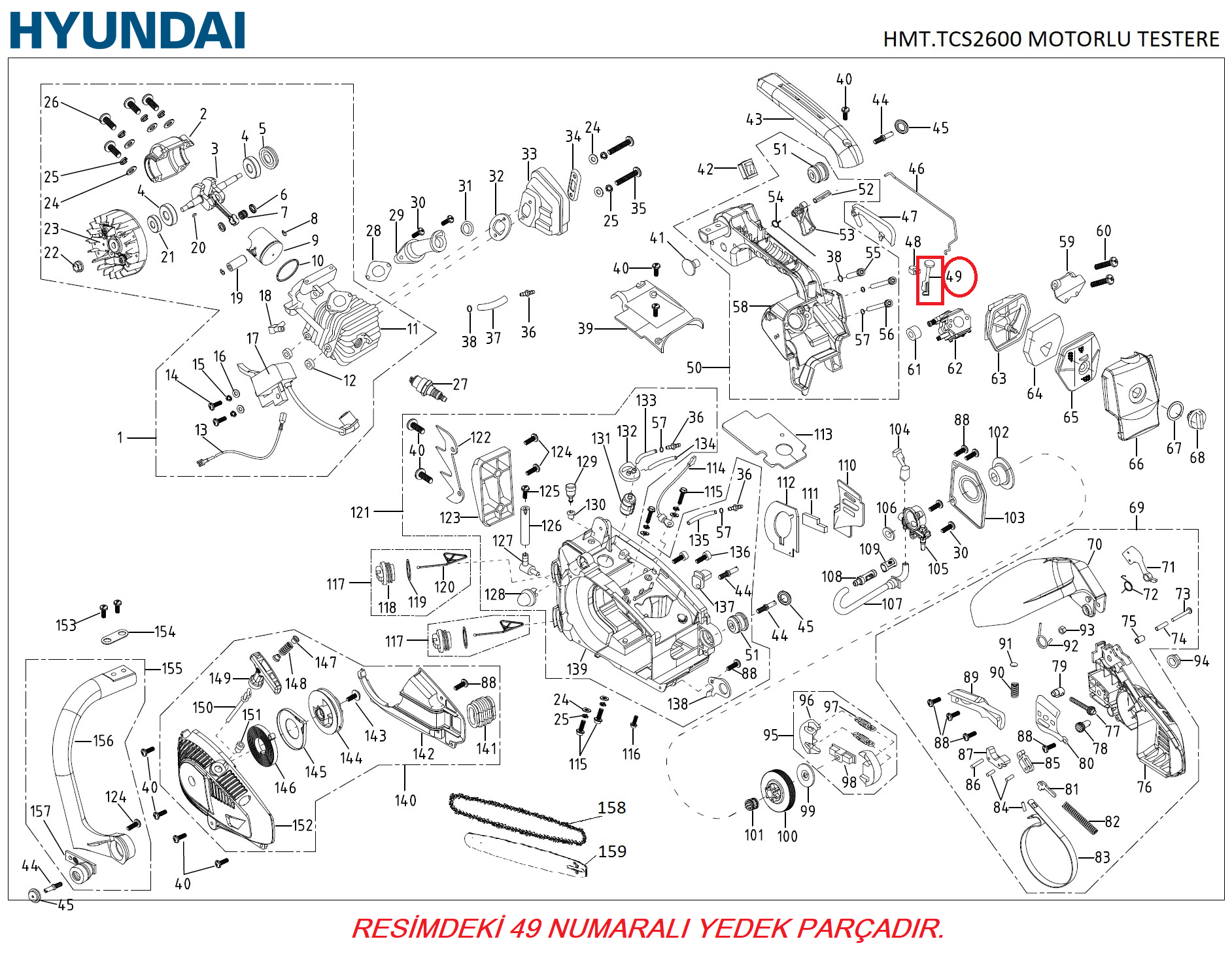 Hyundai HMT2500-2600 Jikle Kolu Orjinal