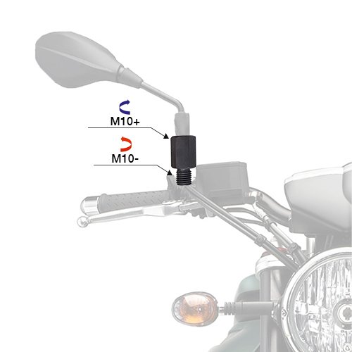 Motosiklet Ayna Adaptörü +10 -10 Tekli Vlm