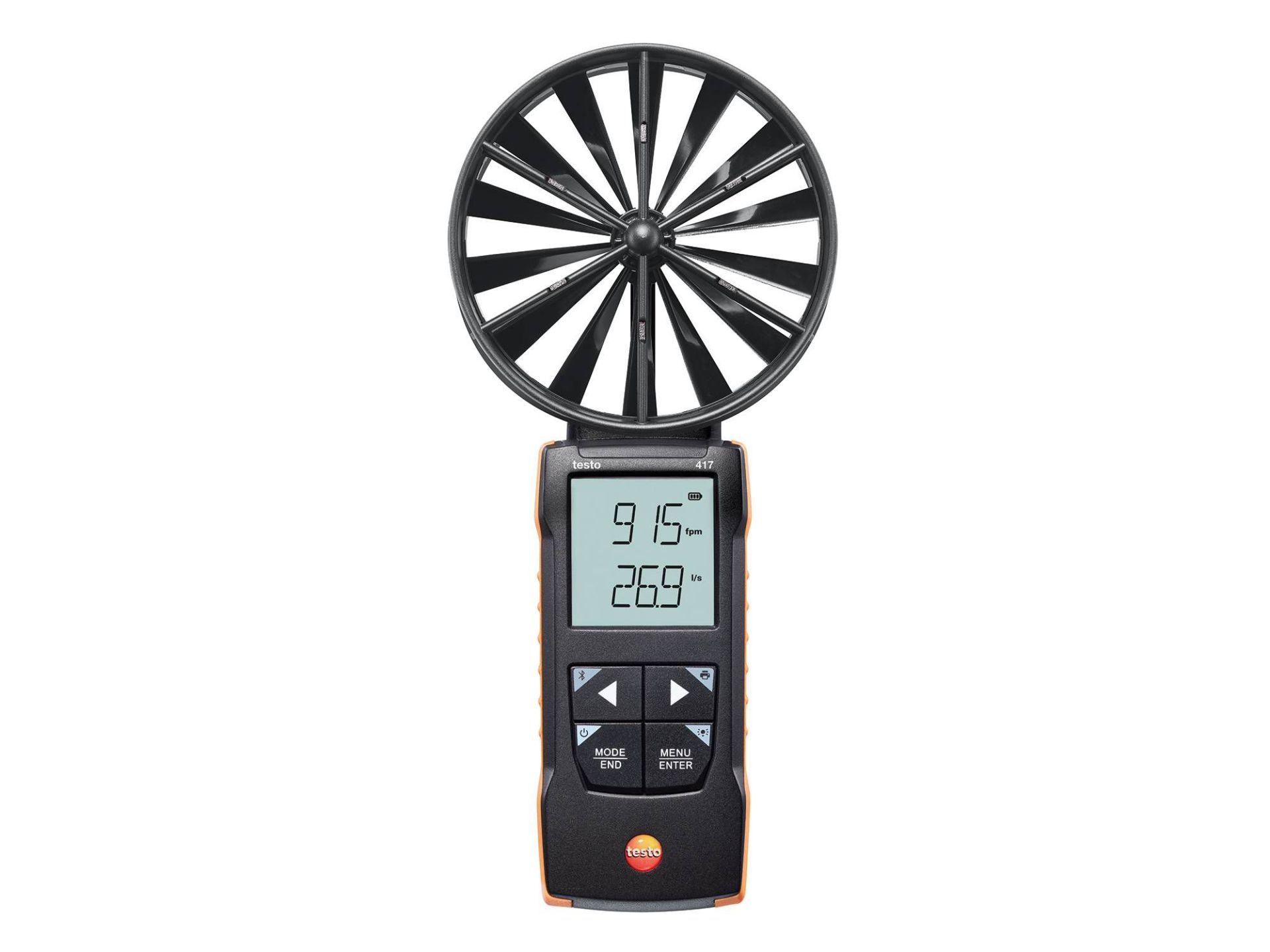 Testo 417 - App bağlantılı, dijital 100 mm pervane anemometre