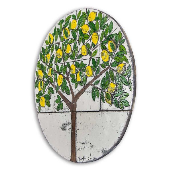 Limon Ağacı Desenli Duvar Panosu (Çap: 70 cm)