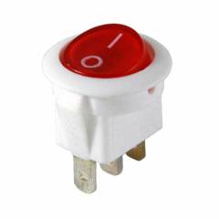 YUVARLAK IŞIKLI ANAHTAR ON-OFF 3P BEYAZ KASA