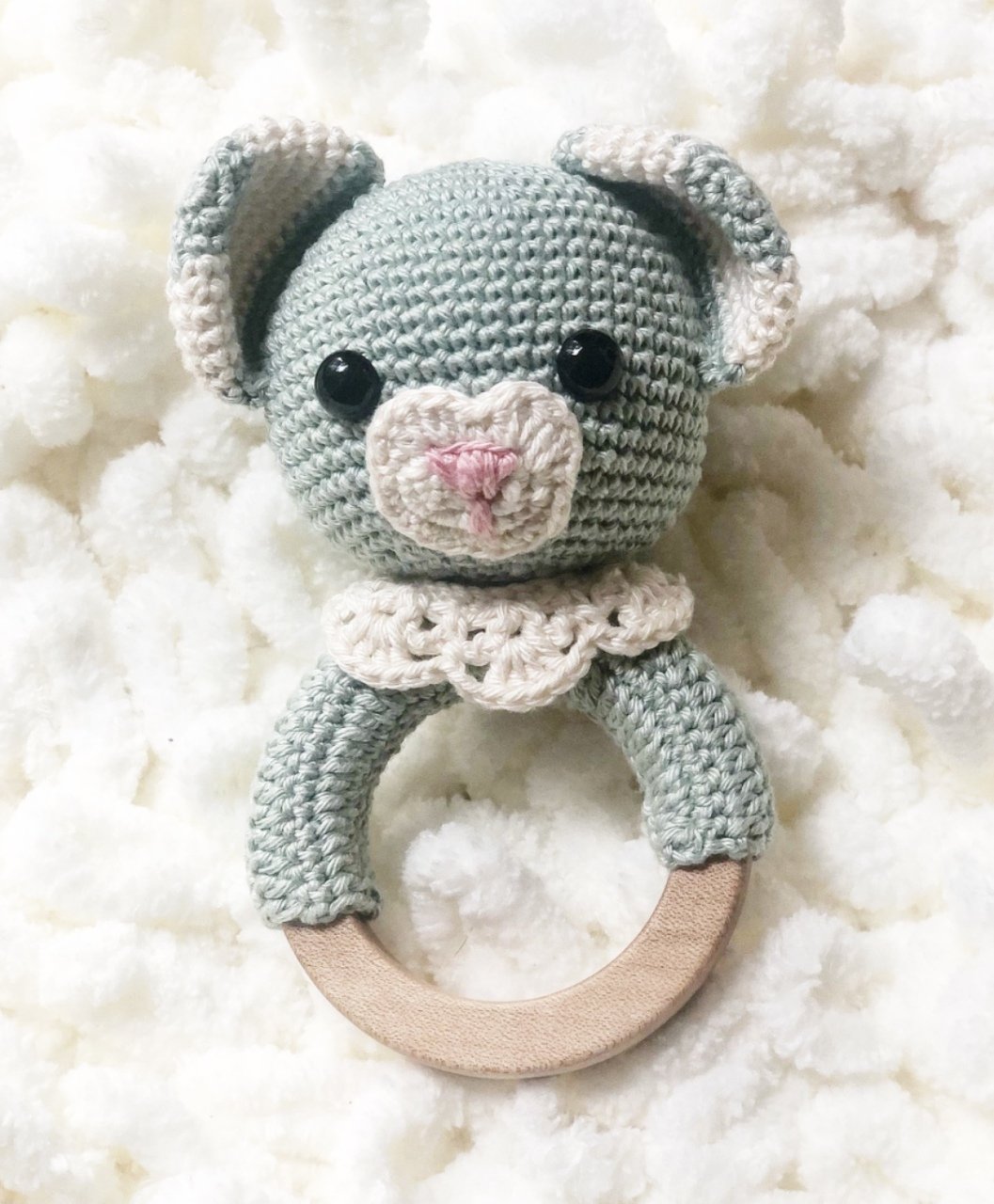 Amigurumi Ayıcık / Nil Yeşili Çıngırak