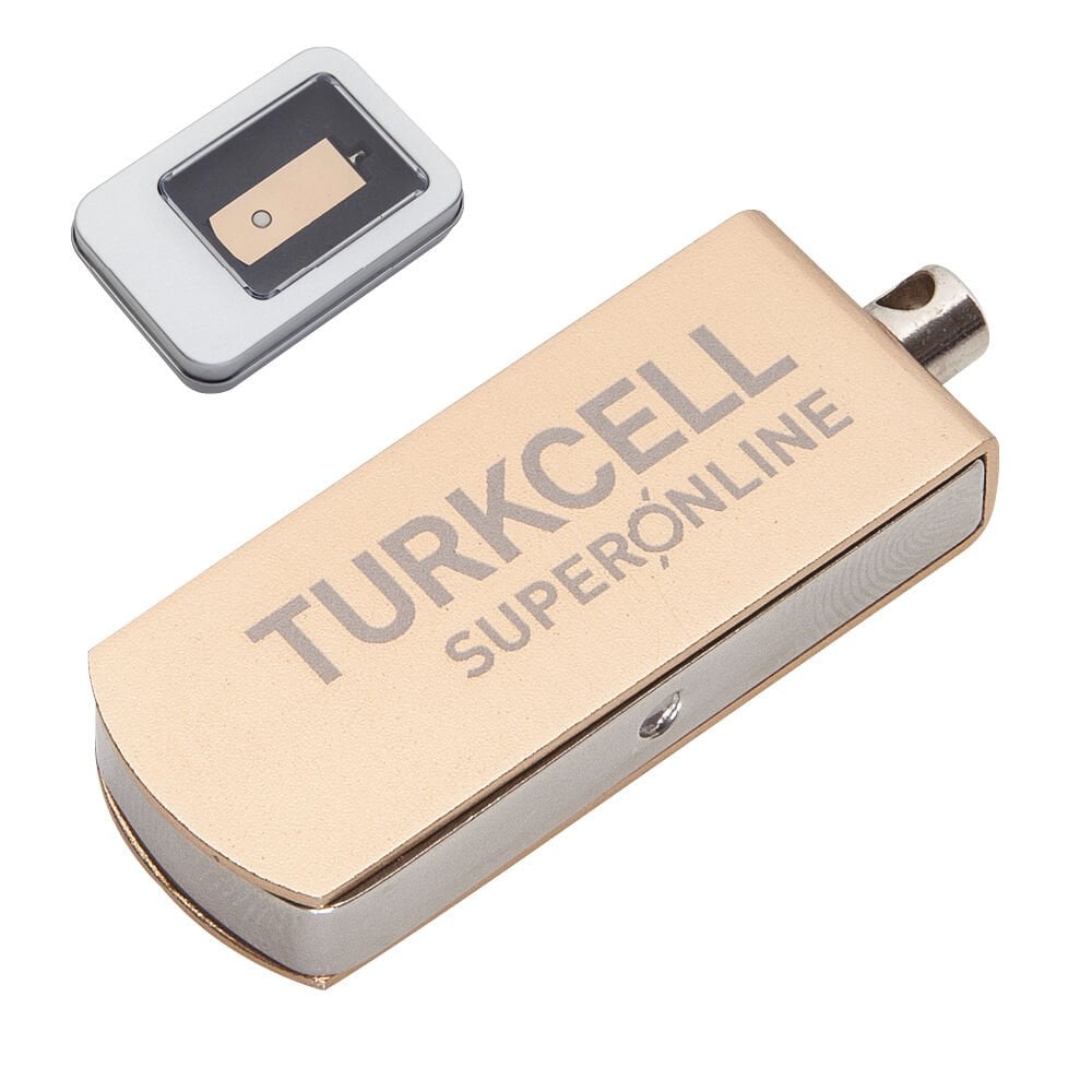 Döner Başlıklı 16gb Usb Bellek Altın