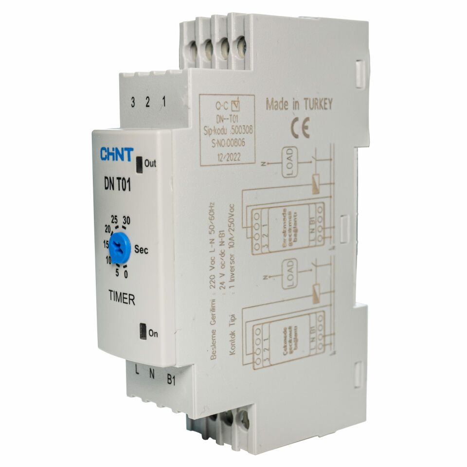 DN-T01 Zaman Rölesi, 0,1 - 30 sn 220 VAC