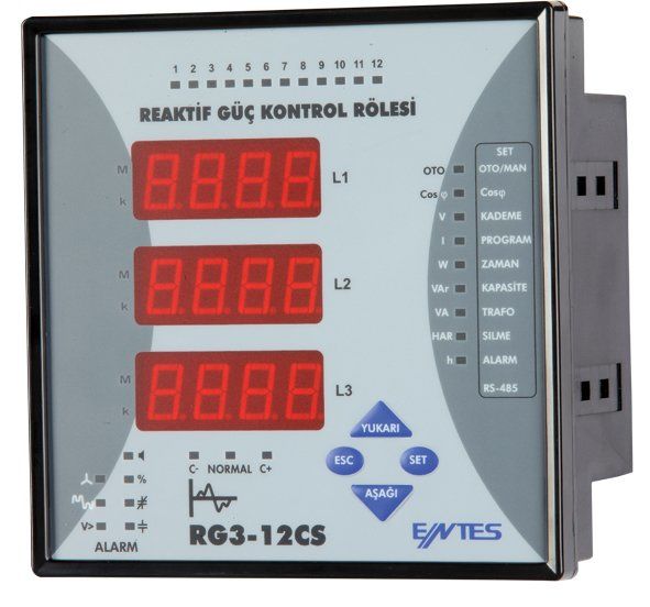 RG3-12C Reaktif güç kontrol rölesi 12 kademeli