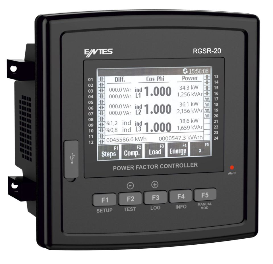 RGSR-20S Reaktif güç kontrol rölesi grafik lcdli