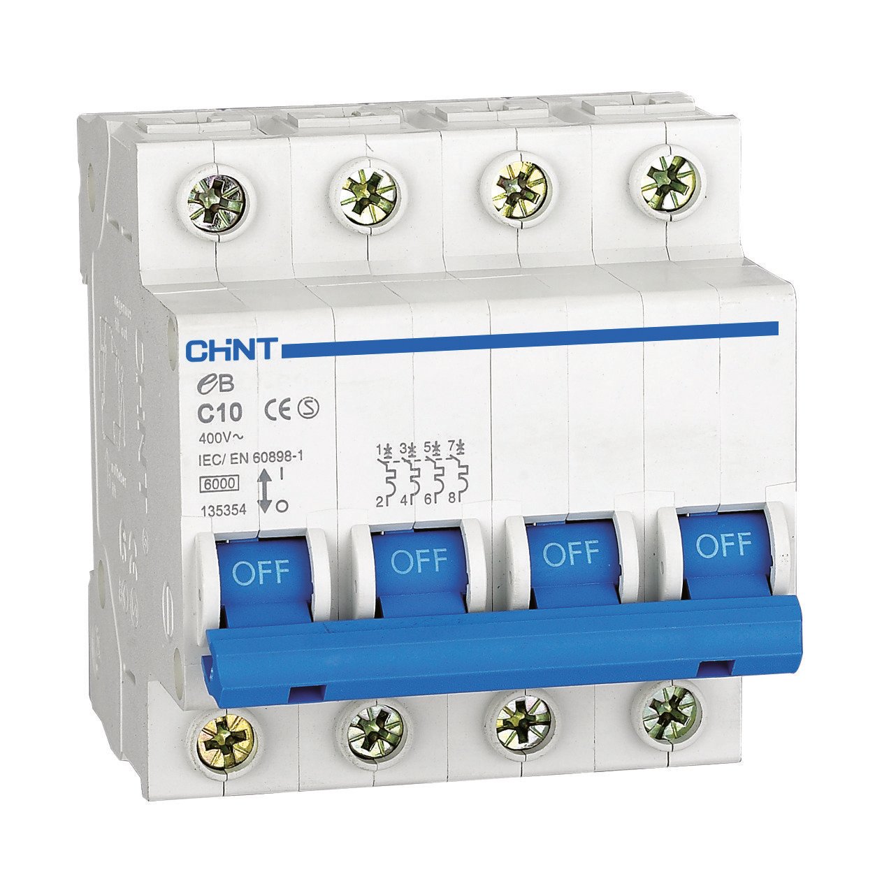 eB Serisi 4*10A C tipi 4,5kA otomatik sigorta