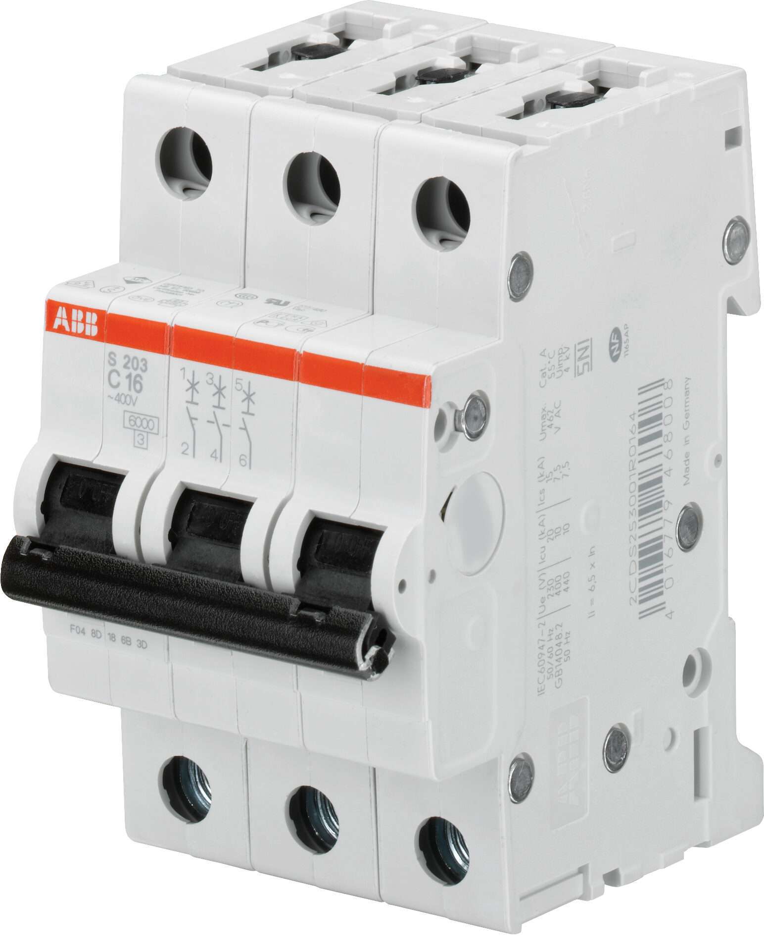 S203-C63 3*63A C tipi 6kA otomatik sigorta