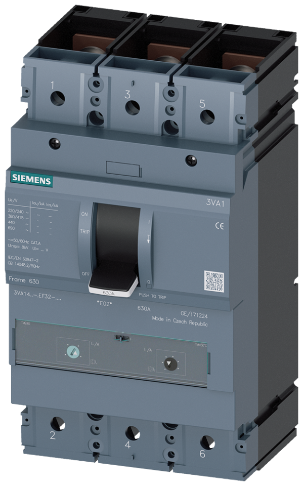 3VA14 TMŞ;36kA;TERMİK AYARLI;Man.Ayar.;350-500A;3P