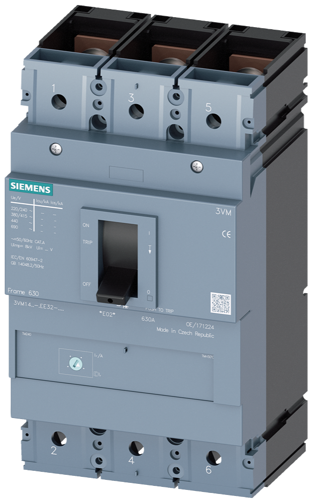 3VM Kom TMŞ;3VM1;36kA;500A;Ayarlı Ter;Sabit Man;3P