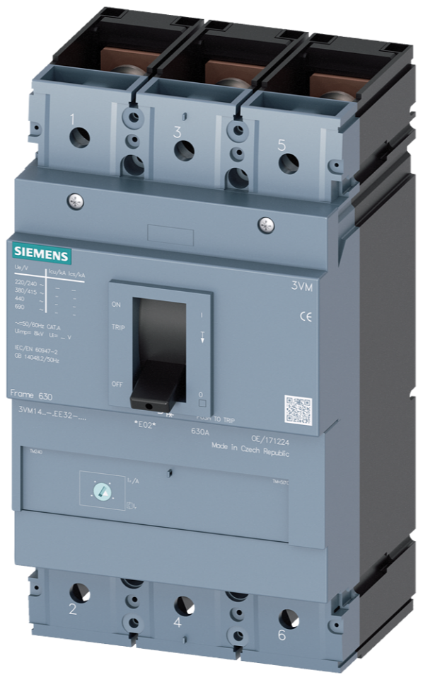 3VM Kom TMŞ;3VM1;36kA;500A;Ayarlı Ter;Sabit Man;3P