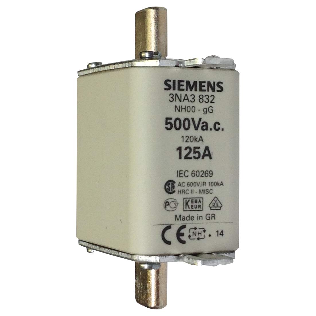 NH-Bıçaklı Sigorta Buşon;125A;Boy 00;Genişlik 30mm