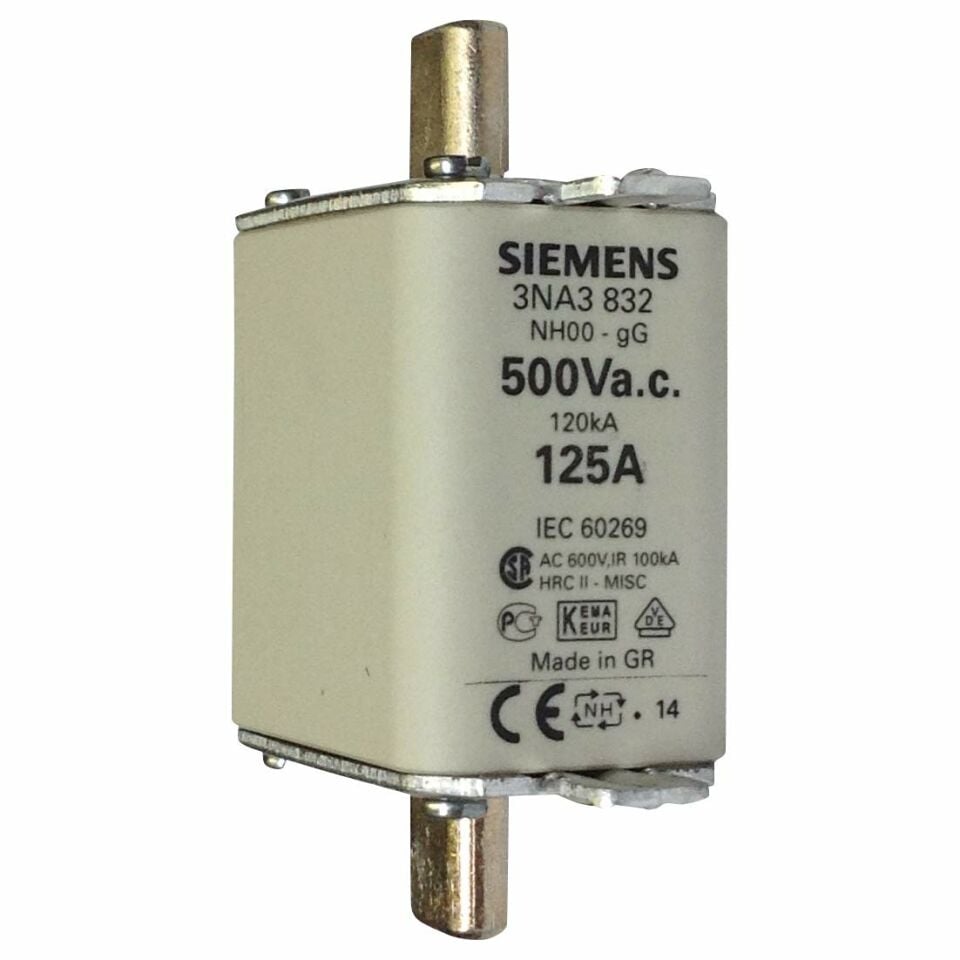 NH-Bıçaklı Sigorta Buşon;125A;Boy 00;Genişlik 30mm