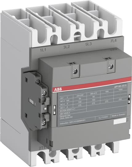AF190-40-11 24-60VAC/DC AC1:275A AC3:190A 4P kon.