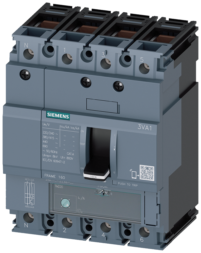 Kompakt Şalter;3VA11,36kA,100A,TM220,ATFM TM220,4P