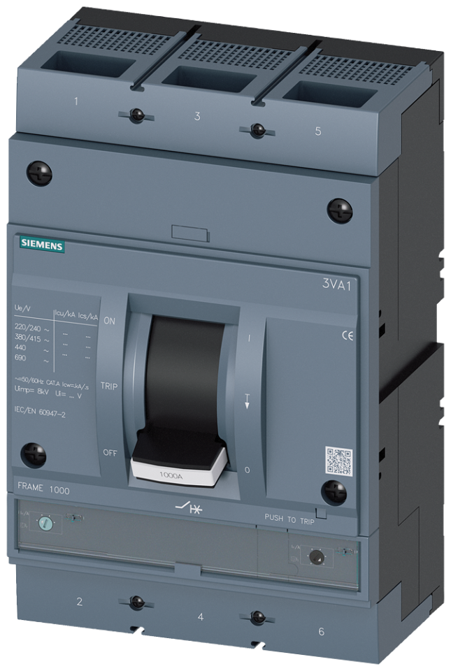 Kompakt Tip Şalter;3VA15,55kA,1000 A,TM240,ATAM,3P