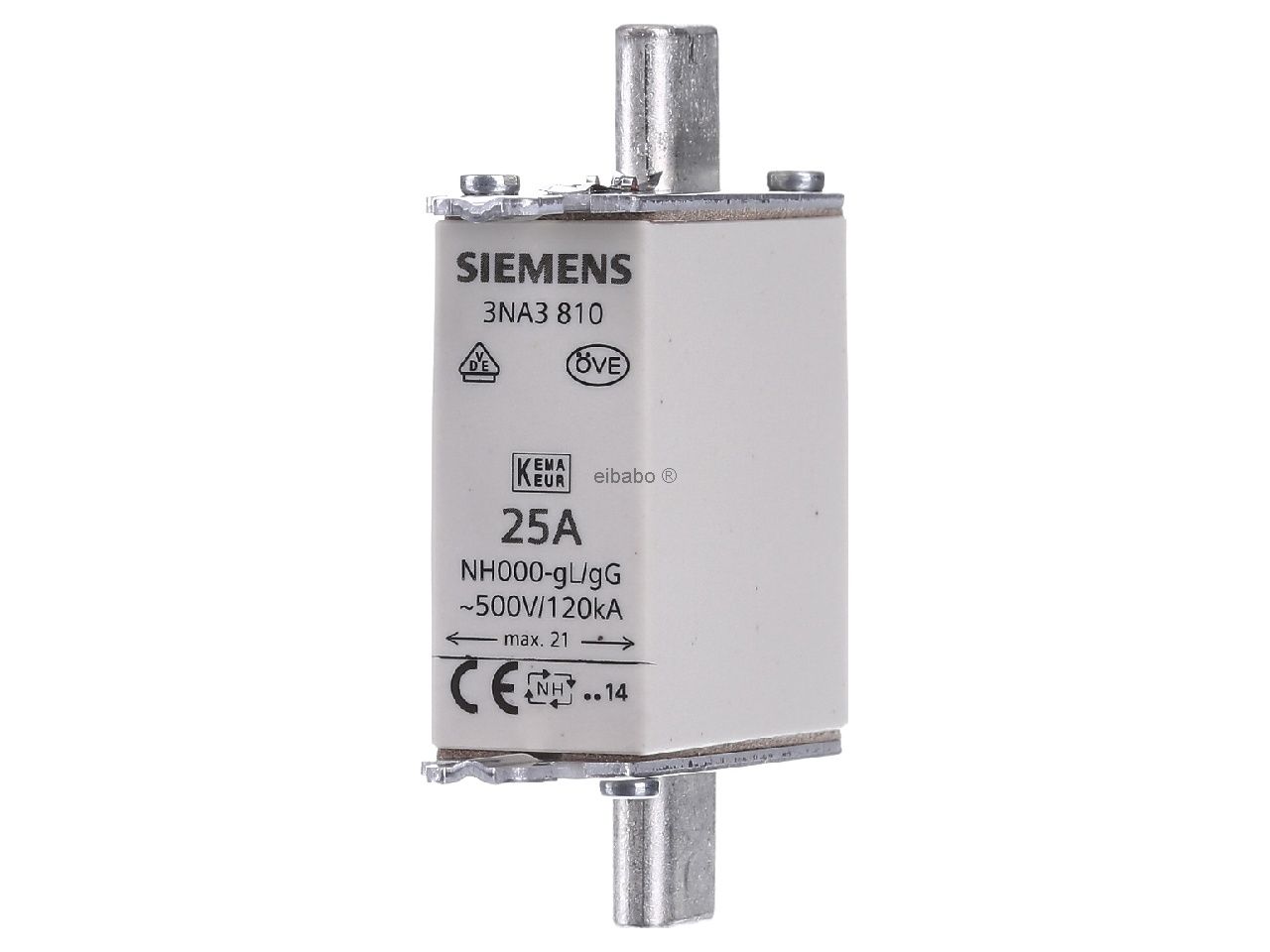 NH-Bıçaklı Sigorta Buşon;25A;Boy 000;Genişlik 21mm