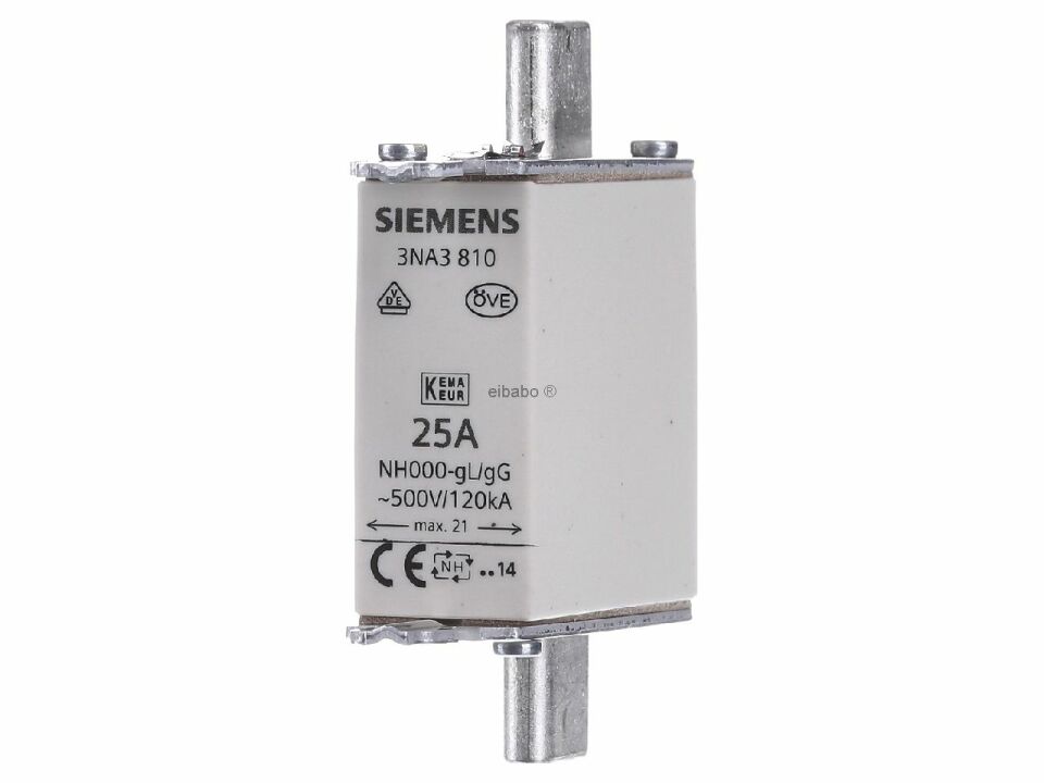 NH-Bıçaklı Sigorta Buşon;25A;Boy 000;Genişlik 21mm