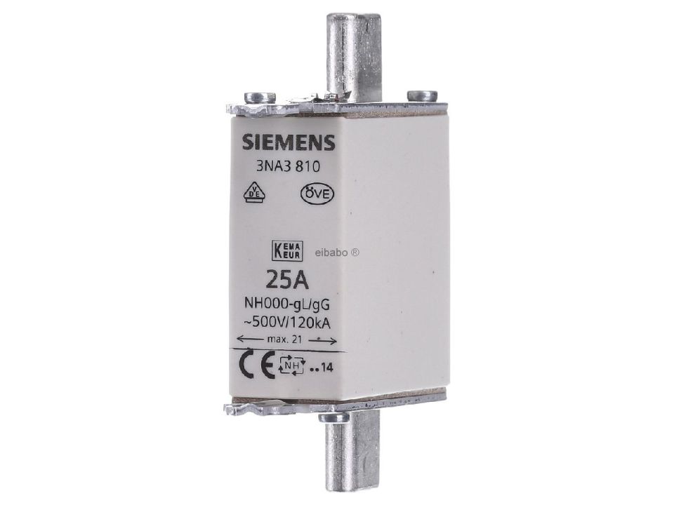 NH-Bıçaklı Sigorta Buşon;25A;Boy 000;Genişlik 21mm