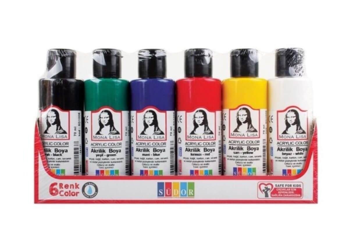 Südor Mona Lisa Akrilik Boya 6 Renk X 70 ML Şişe