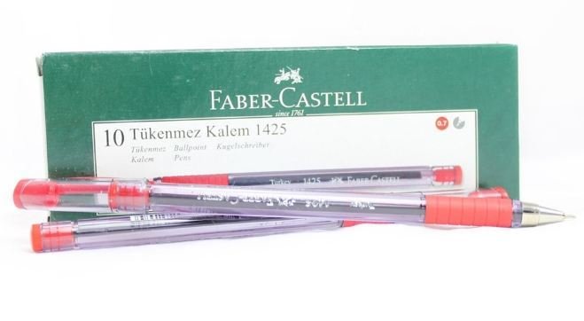 FABER CASTELL 1425 TÜKENMEZ KALEM 0.7 KIRMIZI 10 LU