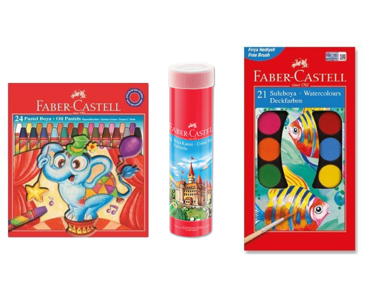 Faber Castell 24 Renk Boya Seti 3'lü