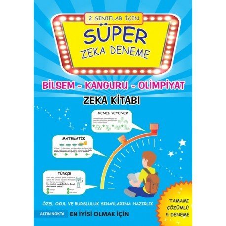Altın Nokta 2. Sınıf Süper Zeka 5 Deneme Bilsem Kanguru Kitabı Tamamı Çözümlü