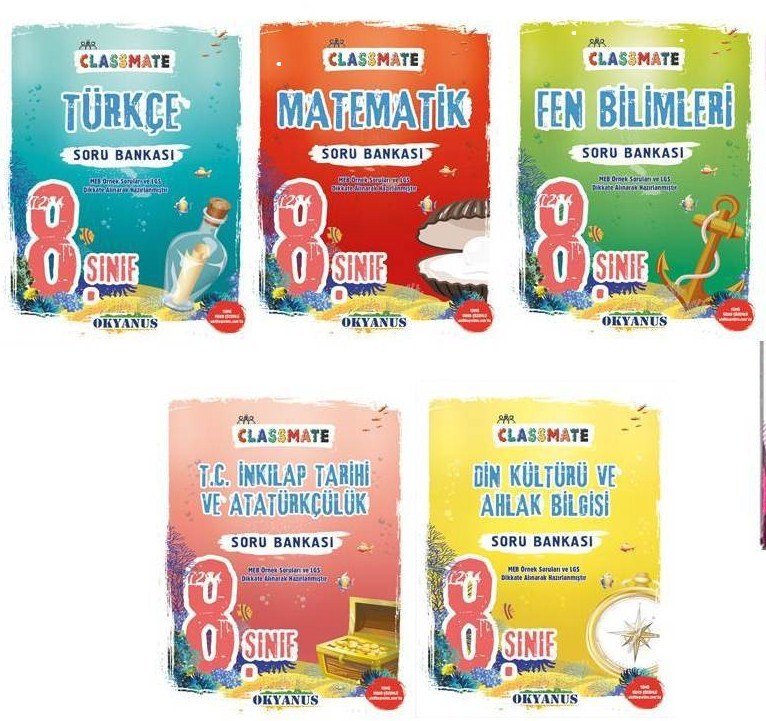 Okyanus Yayınları 8.Sınıf 5'li Classmate Soru Bankası Seti T-M-F-İ-D