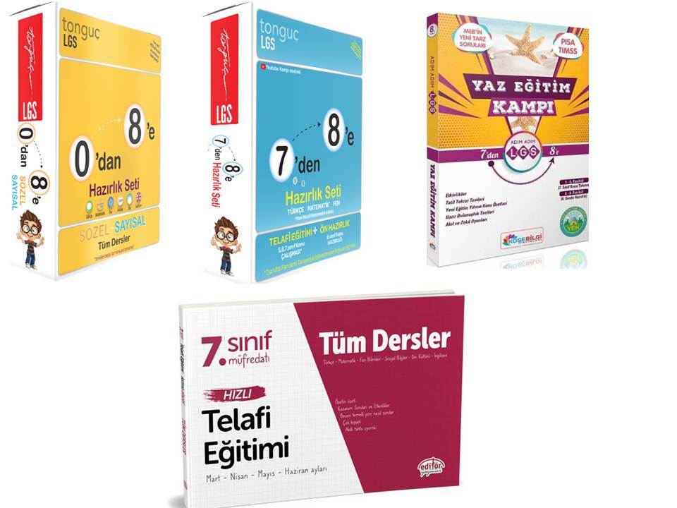 Tonguç Akademi 7'den 8'e 5'li Hazırlık Seti (Tonguç2'li-Köşebilgi-Telafi)