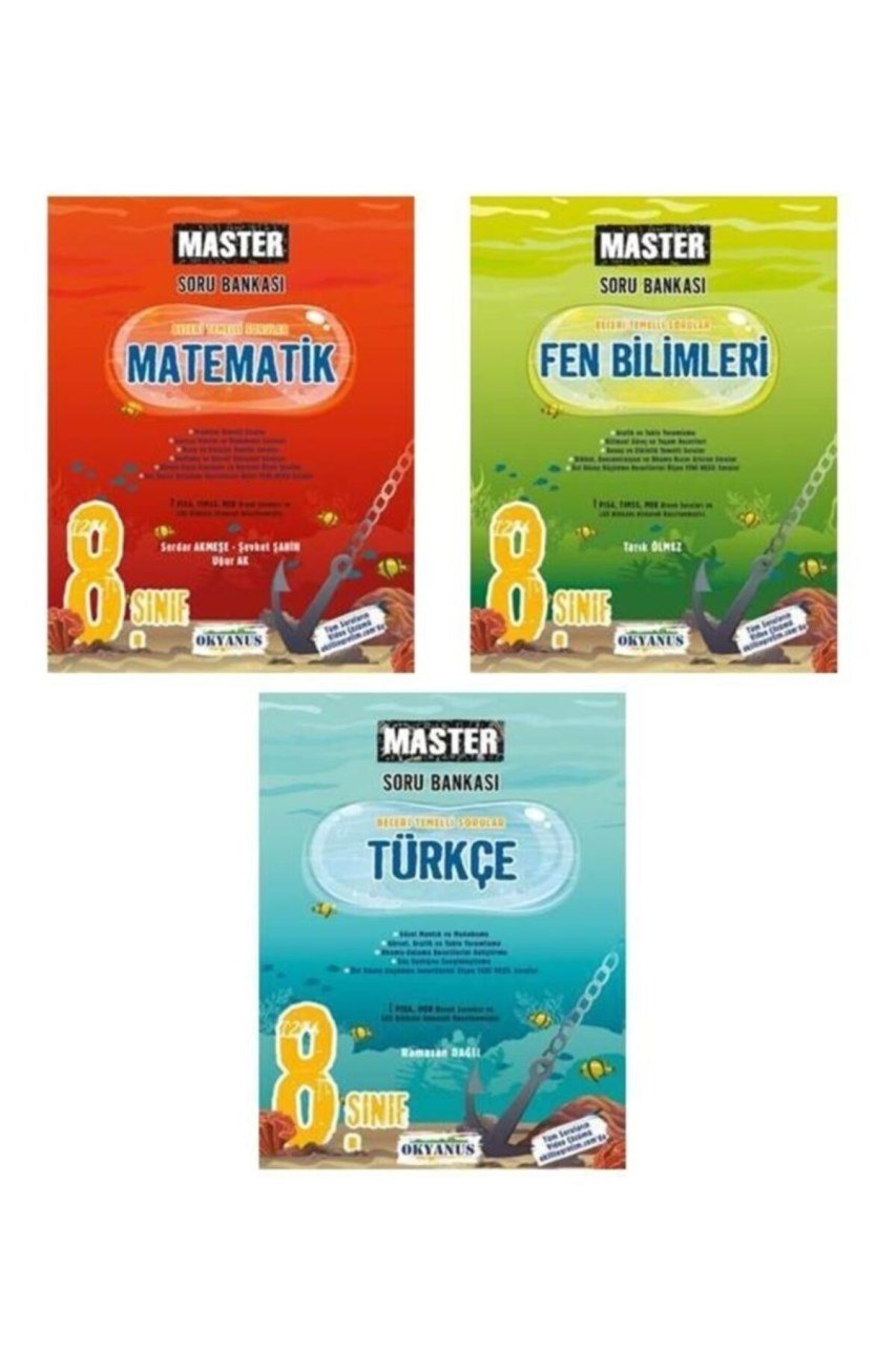 Okyanus 8. Sınıf Master Matematik+türkçe+fen Soru Bankası