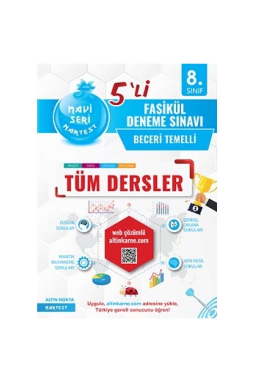 Nartest 8. Sınıf Tüm Dersler 5'li Fasikül Deneme Sınavı 2021