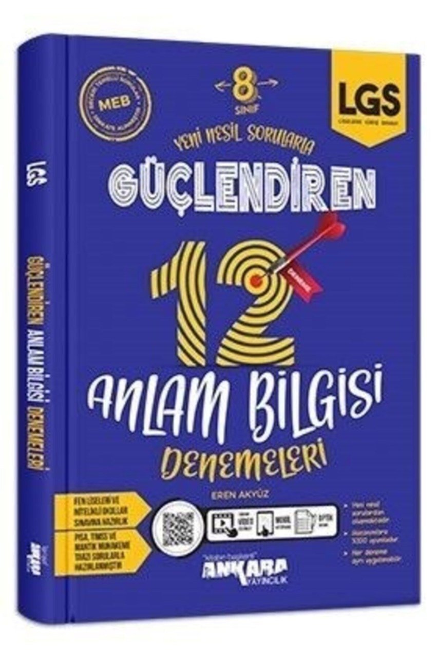 Ankara 8. Sınıf Güçlendiren 12 Anlam Bilgisi Denemeleri 2021