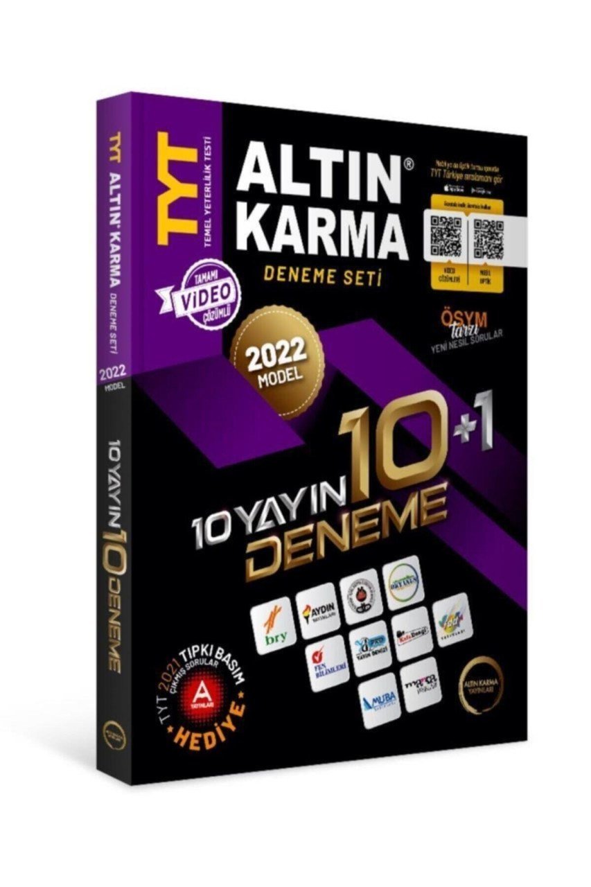 Altın Karma 2022 Tyt 10 Farklı Yayın 10+1 Denemesi Seti