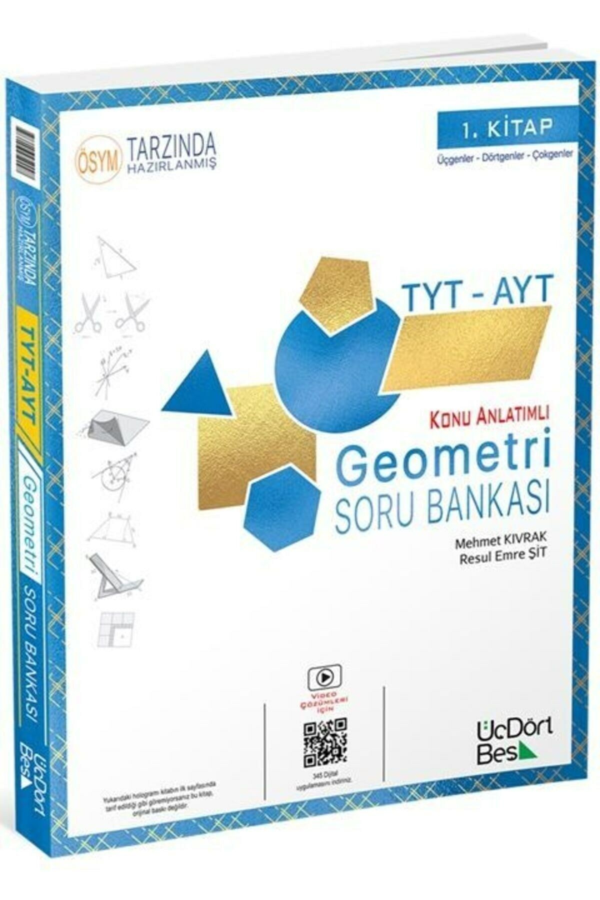 ÜçDörtBeş Yayınları TYT AYT Geometri Soru Bankası 1. Kitap