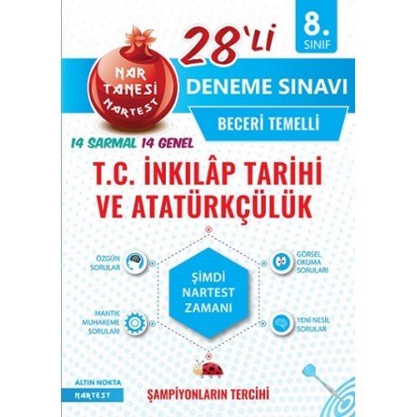 Nartest Yayınları 8.Sınıf T.C.İnkılap Tarihi ve Atatürkçülük 28'li Beceri Temelli Deneme Sınavı