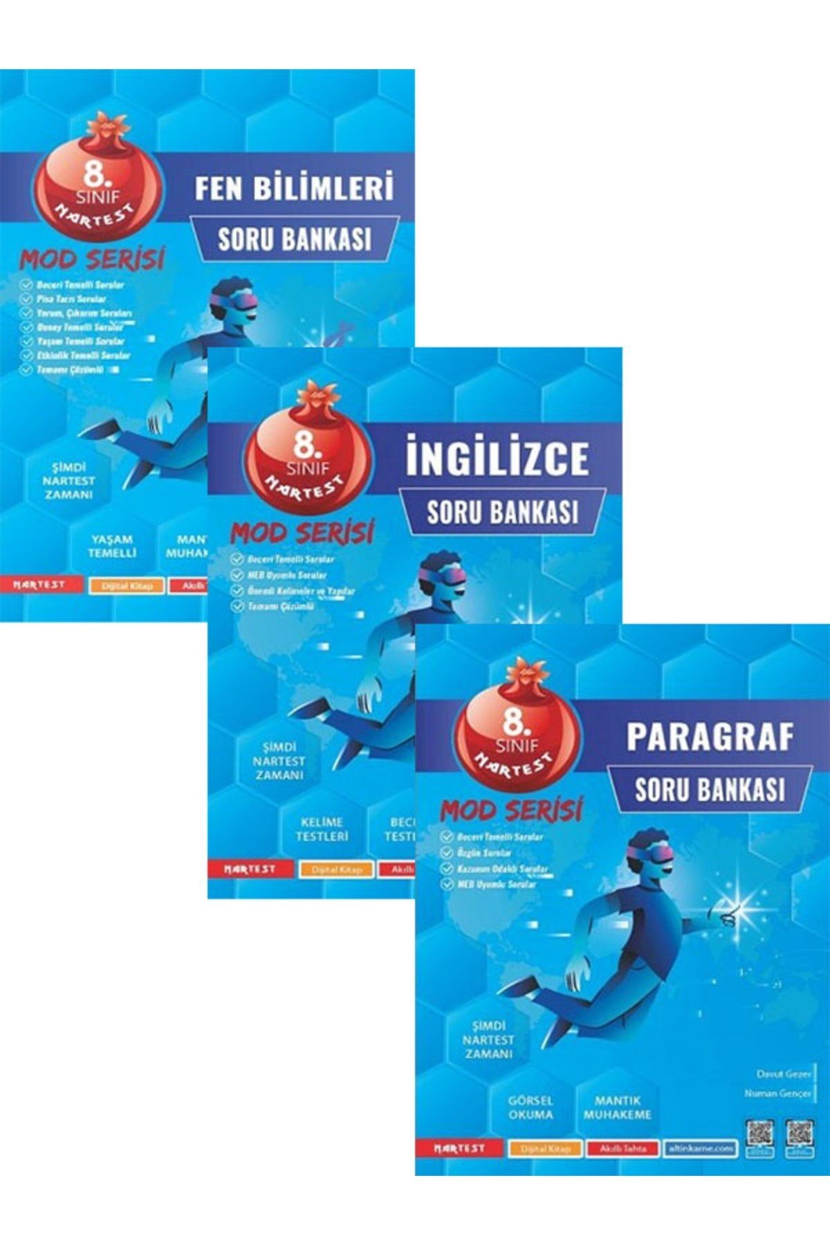 8. Sınıf Mod Fen Bilimleri- Paragraf- Ingilizce Soru Bankası (3lü Set)
