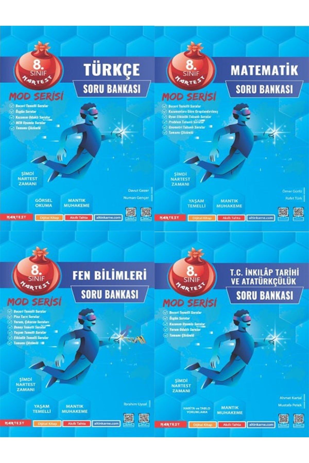 8. Sınıf Mod Türkçe- Matematik- Fen Bilgisi- T.c. Inkılap Tarihi Ve Atatürkçülük Soru Ban.(4lü Set)