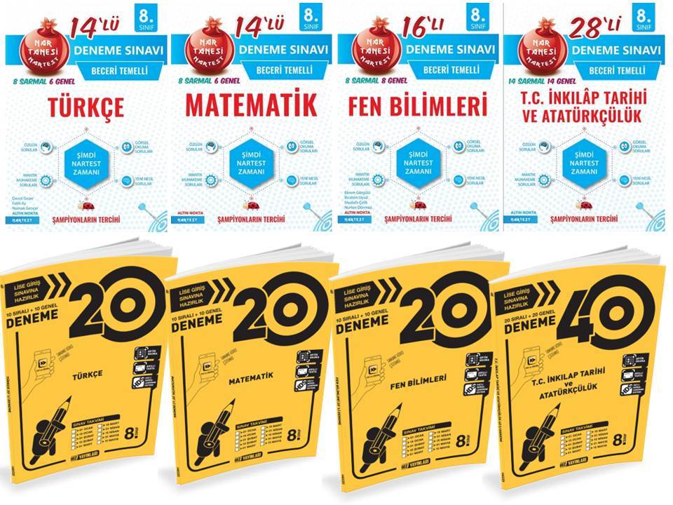 Hız ve Nartest Yayınları 8.Sınıf 8'li Deneme Fırsat Seti