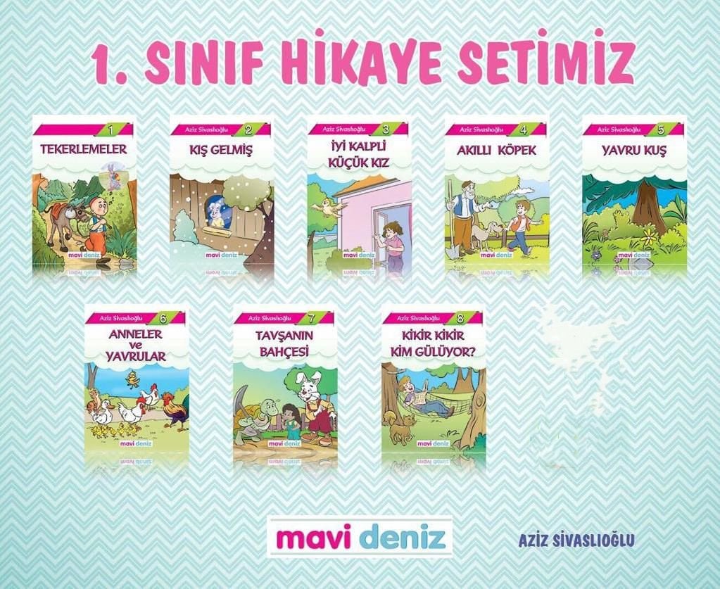 Mavi Deniz Yayınları 1. Sınıf Hikaye Seti 8 Kitap