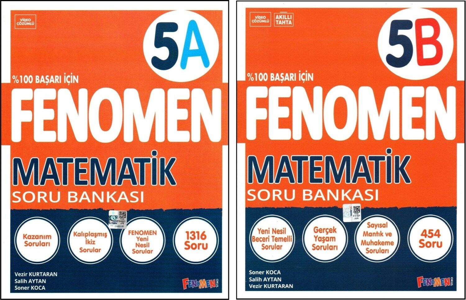 Fenomen 5. Sınıf Matematik Soru Bankası (A)+(B) Kitabı 2 Kitap