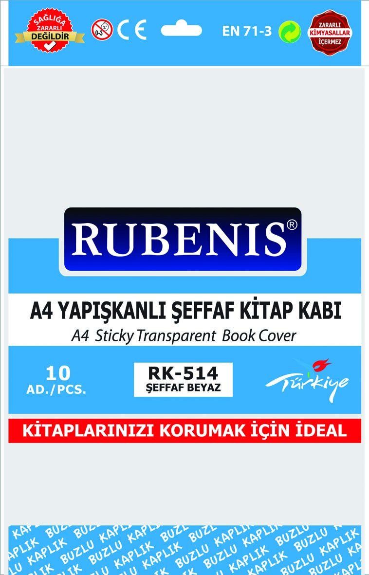 Rubenis Hazır Kitap Kabı Şeffaf 10lu