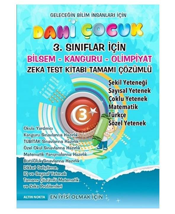 Altın Nokta Dahi Çocuk 3.Sınıflar İçin Zeka Test Kitabı